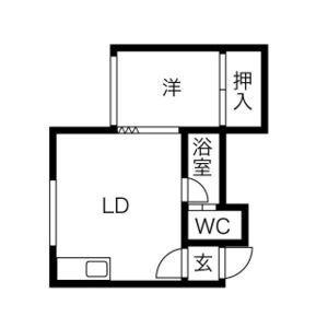 ATビル(1DK/2階)の間取り写真