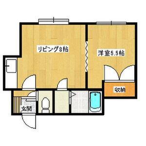 メゾン藤(1DK/2階)の間取り写真