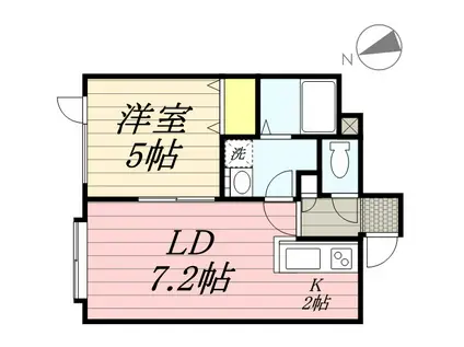 チュティ平岸(1LDK/1階)の間取り写真