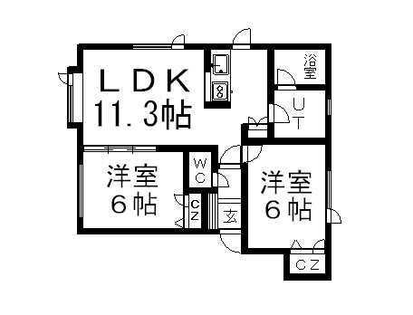 サニーハイツ(2LDK/1階)の間取り写真