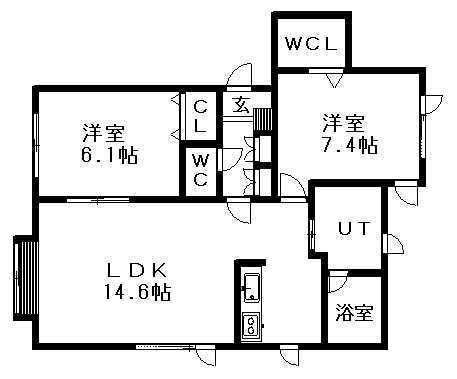 シレンハイム(2LDK/2階)の間取り写真