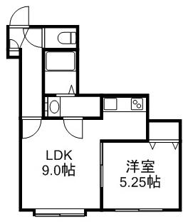 アルカディア参番館(1DK/2階)の間取り写真