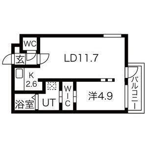 LAND平岸(1LDK/3階)の間取り写真