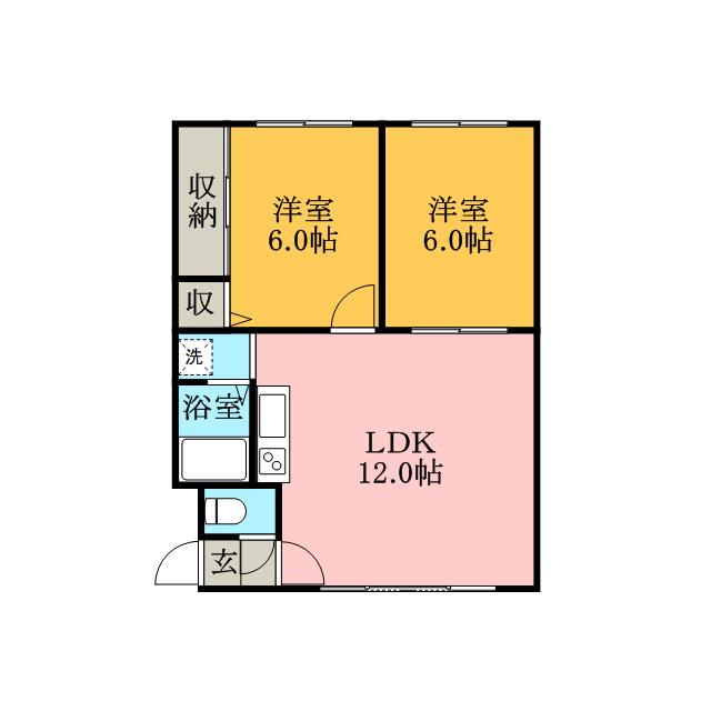 第ニ杉森マンション(2LDK/2階)の間取り写真