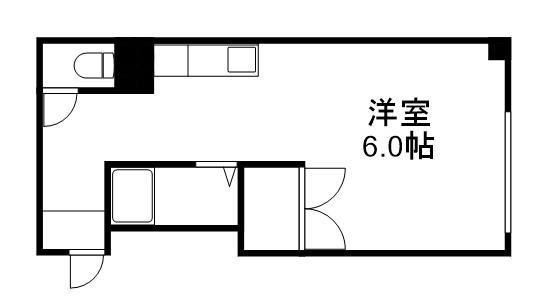 エーエムエスⅡ(ワンルーム/1階)の間取り写真