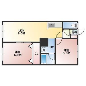 ヤマゼンコーポB(2DK/2階)の間取り写真