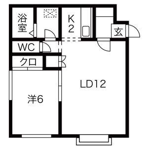 オクアールファイブ(1LDK/3階)の間取り写真