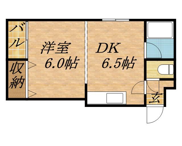 108松井ビルB(1DK/4階)の間取り写真