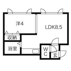 S-ING 2ND(1LDK/3階)の間取り写真