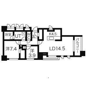 プライムメゾン大通公園(2LDK/12階)の間取り写真