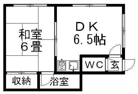 千寿マンション(1DK/1階)の間取り写真