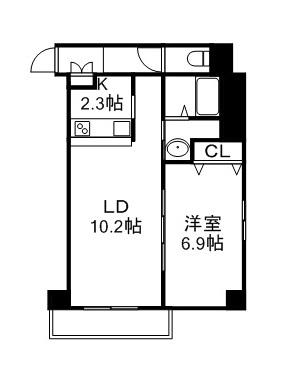 サンコート本郷通ガーデンヒルズ(1LDK/10階)の間取り写真