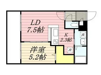 サンコート円山ガーデンヒルズ(1LDK/10階)の間取り写真