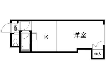 グランドール菊水(1DK/4階)の間取り写真