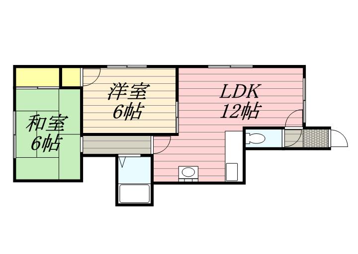 マリーハイツ(2LDK/2階)の間取り写真