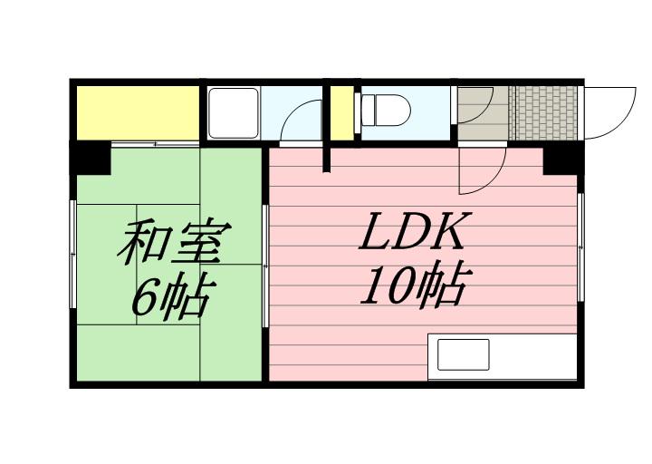 グレースコートB(1LDK/3階)の間取り写真