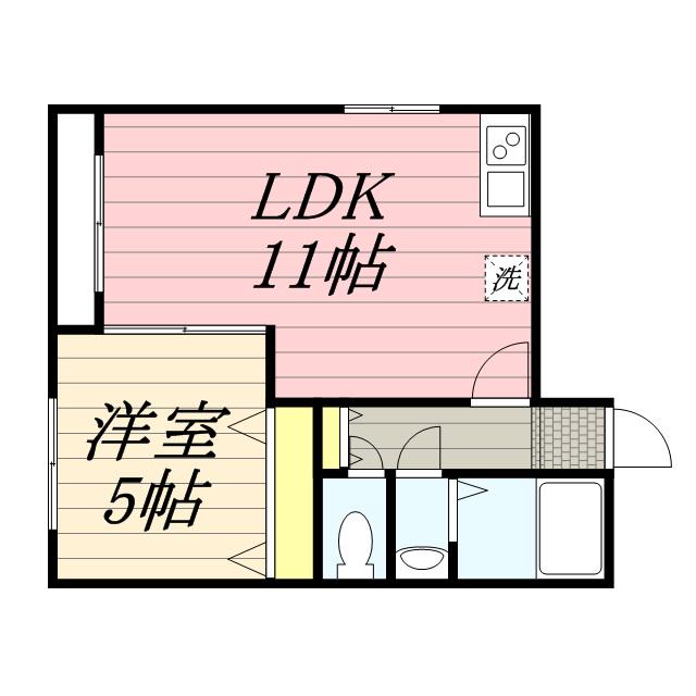 コーポ第二白楊(1LDK/3階)の間取り写真