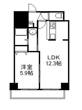 サンコート本郷通ガーデンヒルズ(1LDK/13階)の間取り写真