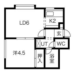 レジデンスM(1LDK/2階)の間取り写真