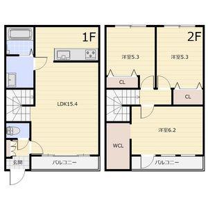 ＥＩＥ西岡ＴＯＷＮ(3LDK)の間取り写真