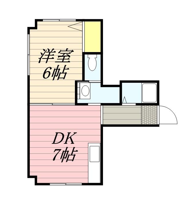 エムコート96(1DK/2階)の間取り写真