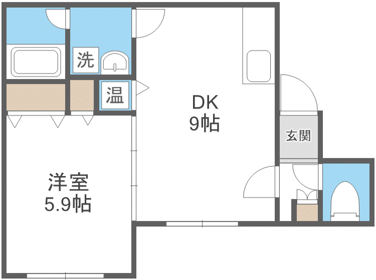 BLUME(1LDK/3階)の間取り写真
