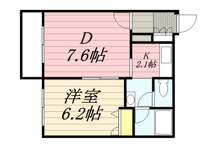 コンフォリア北三条(1LDK/7階)の間取り写真