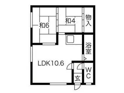 山本マンション(2LDK/2階)の間取り写真