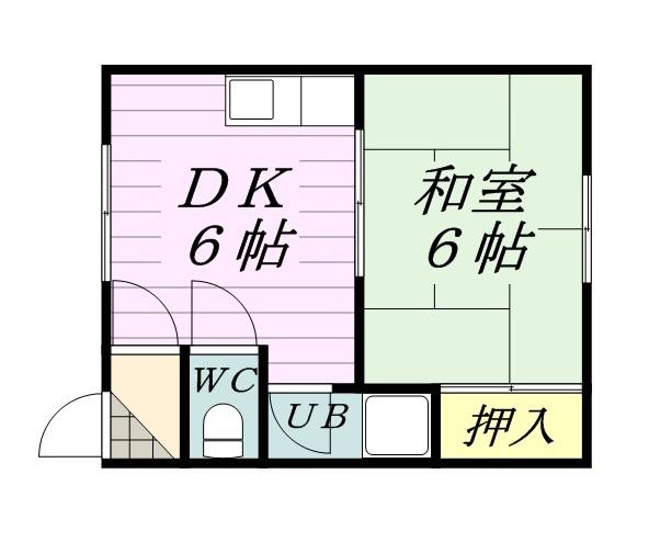 コーポK&Y(1DK/1階)の間取り写真