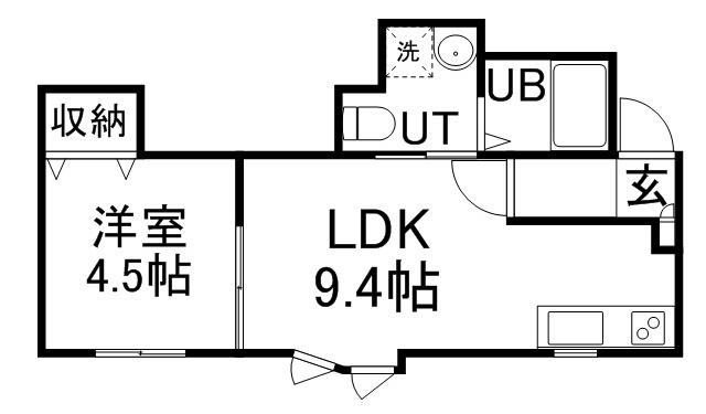 JSCOURT東札幌(1LDK/3階)の間取り写真