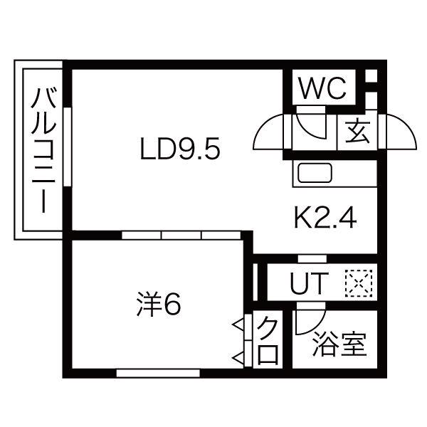 LENDROIT(1LDK/2階)の間取り写真