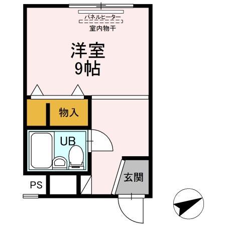 D-ROOM SHARE札幌白石(ワンルーム/2階)の間取り写真