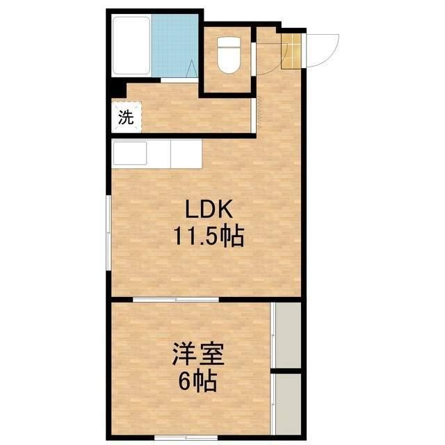 もなみハイツ(1LDK/3階)の間取り写真