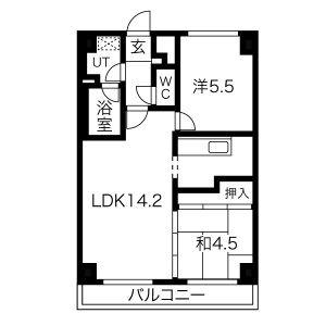 ガーデンハイツ(2LDK/4階)の間取り写真