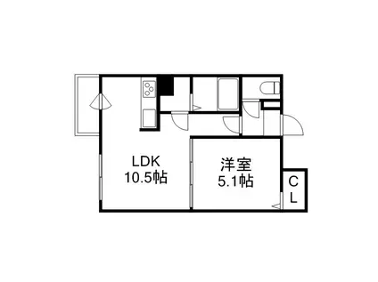 アステール学園前(1LDK/4階)の間取り写真