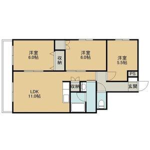 アクティブプラザ厚別西(3LDK/3階)の間取り写真