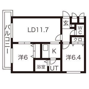 サラベルヴェデ-レ(2LDK/5階)の間取り写真