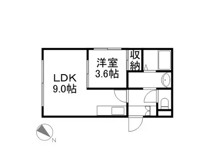 ベルニュアージュ東札幌(1LDK/2階)の間取り写真