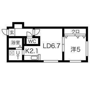 LF21(1LDK/3階)の間取り写真