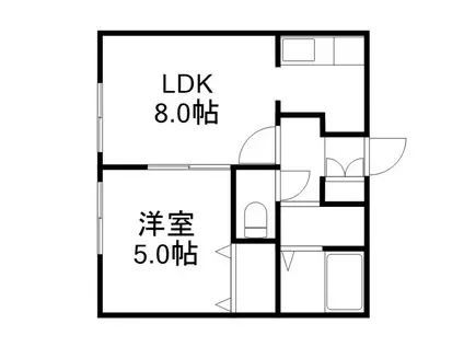 ハウス西岡(1LDK/1階)の間取り写真