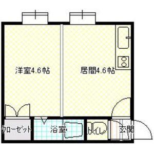 シャルマン南郷B(1DK/2階)の間取り写真