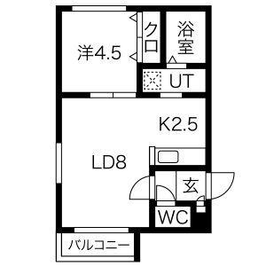 STELLA FISSA SHINSAPPOROステラフィッサ(1LDK/3階)の間取り写真