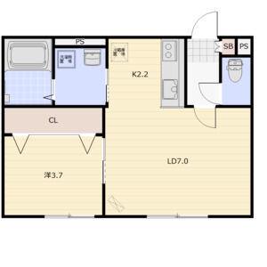 CLASSIK SHIROISHI(1LDK/3階)の間取り写真