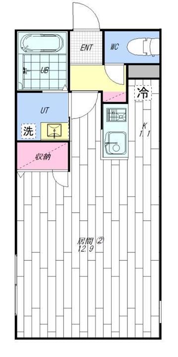 コムズ平岸(1K/3階)の間取り写真