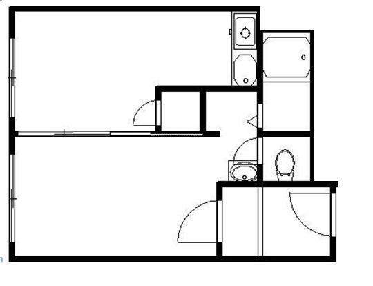 キャメルキューブ(1DK/4階)の間取り写真
