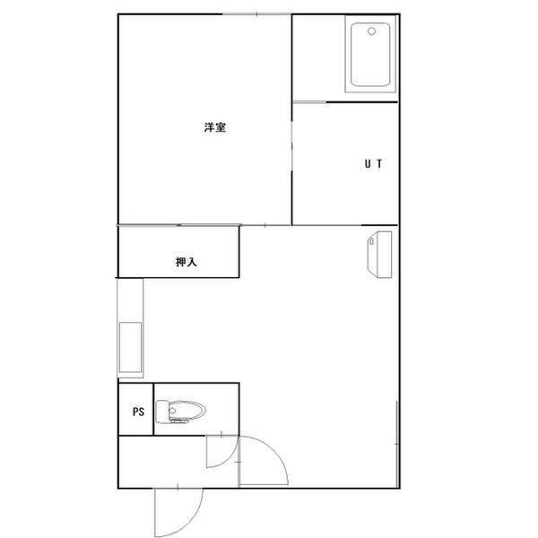 上町マンション(1LDK/1階)の間取り写真