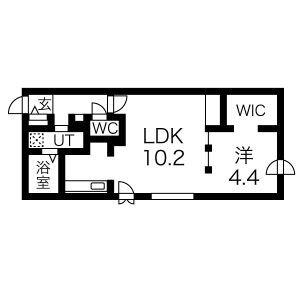 RIFUGIO(1LDK/2階)の間取り写真