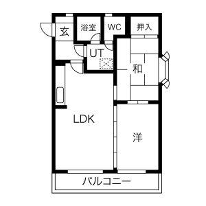 ステージワン(2LDK/3階)の間取り写真