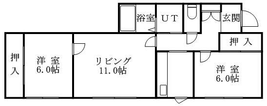 コンフォートOM(2LDK/1階)の間取り写真