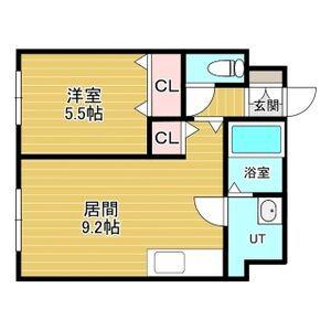 R-FREE菊水元町(1LDK/4階)の間取り写真